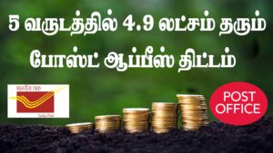 Read more about the article ரூ.10 லட்சம் முதலீடு செய்வதன் மூலம் 4.49 லட்சம் வட்டி பெறலாம் ||  அருமையான அஞ்சலக சேமித்திட்டம்