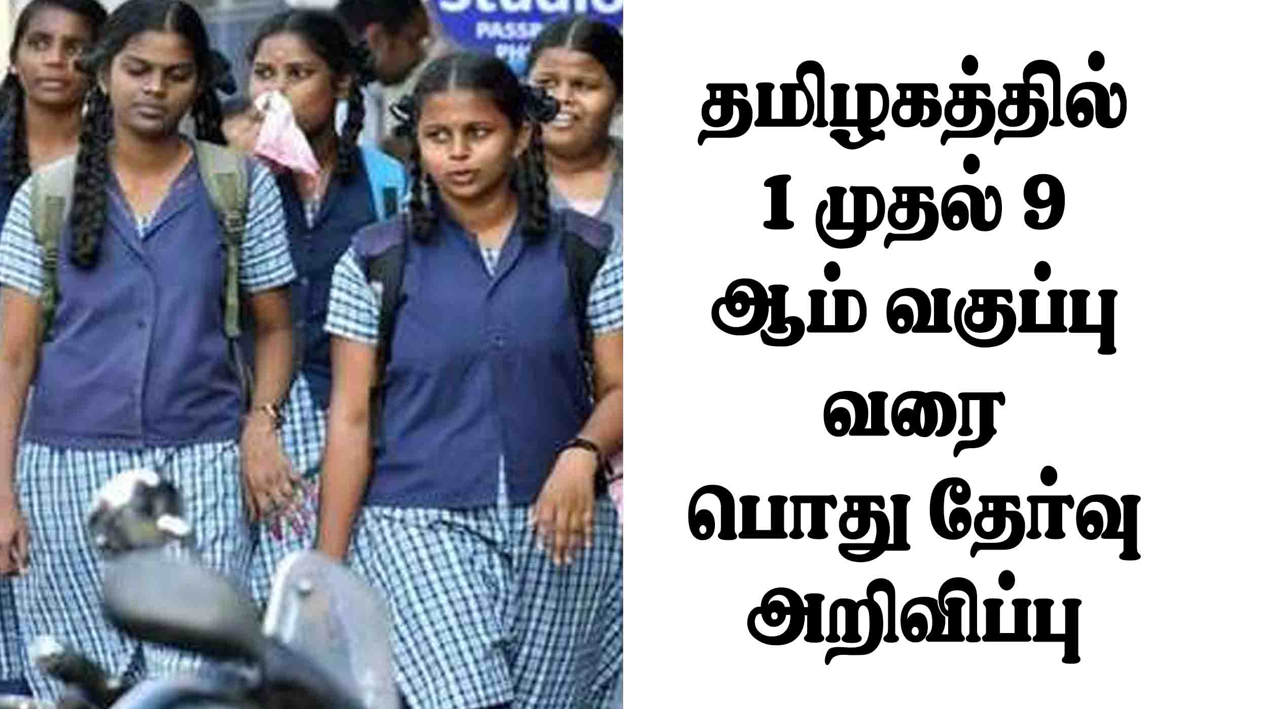 Tamilnadu 1 to 9-th Annual Exam 2024 Update
